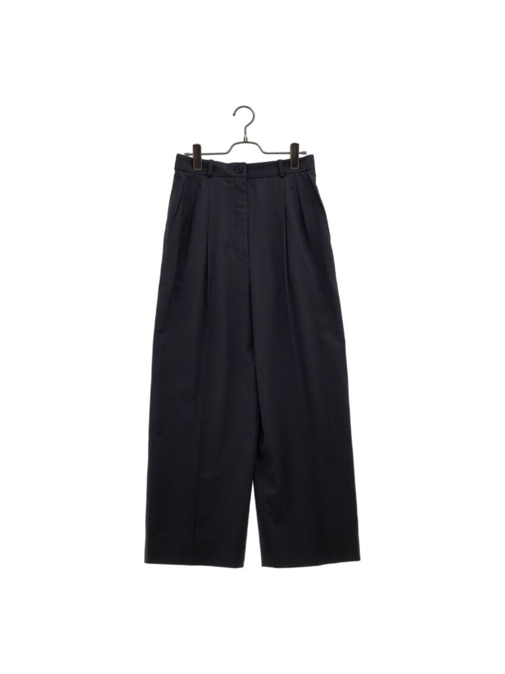 Hermes Martin Margiela Era Wool Tuck Wide Trousers Navy Pants 40